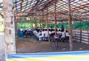 Temporary classrooms set up